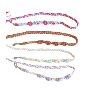 Handmade Macrame String Daisy Flower Dog Leash
