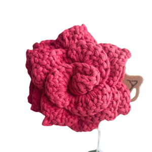 Crimson Blossom Tug Dog Toy - A vibrant, flower-shaped dog toy designed for tugging, chewing, and interactive play. Made from durable materials, this colorful toy offers both fun and stimulation for your pet.