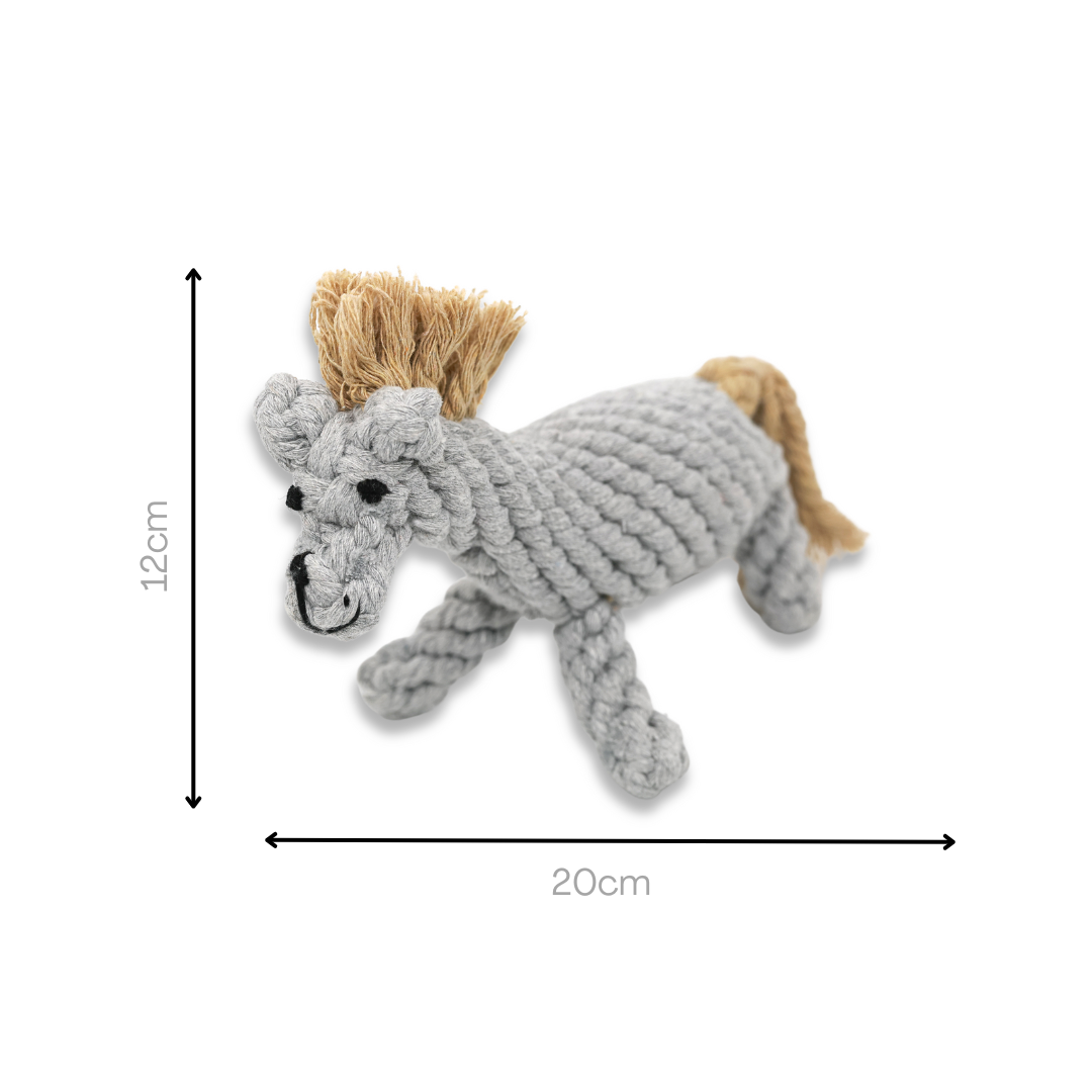 Gray horse cotton rope braided pet toy, perfect for your furry friends' playtime!