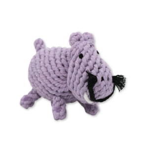 Purple hippo! Our large and small cotton rope woven pet toys are here. They are colorful, soft, and durable, providing entertainment and exercise for your furry friends. Ideal for playtime!