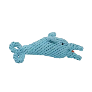 Dolphin cotton rope pet toy, eco-friendly, handmade for dogs