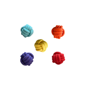 Petite Pup Rainbow Rope Ball Set